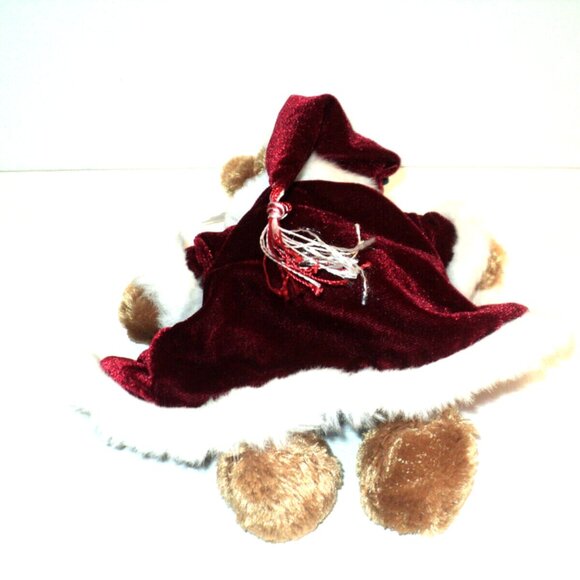 Christmas Bear Plush by Plushland Bean Bags for Fighting Cancer Holiday Vtg 8" L - Picture 3 of 7